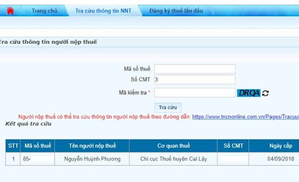 mã số thuế cá nhân