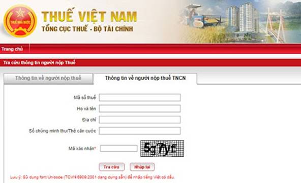 tra cứu mã số thuế thu nhập cá nhân