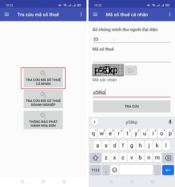 Tra mã số thuế bằng ứng dụng