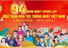 KỶ NIỆM 94 NĂM NGÀY THÀNH LẬP   MẶT TRẬN DÂN TỘC THỐNG NHẤT VIỆT NAM – NGÀY TRUYỀN THỐNG MẶT TRẬN TỔ QUỐC VIỆT NAM (18/11/1930 - 18/11/2024)