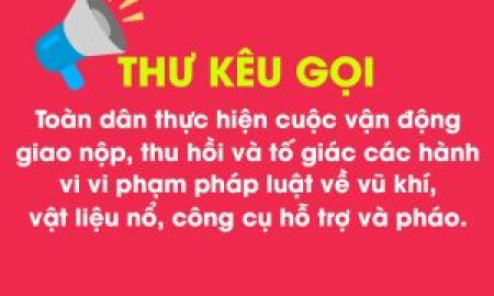 Thư kêu gọi toàn dân thực hiện Cuộc vận động giao nộp, thu hồi vũ khí, vật liệu nổ, công cụ hỗ trợ và pháo đợt tết Nguyên đán Ất Tỵ 2025